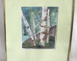 7634 - Framed Watercolor - Signed - 13.5" x 16.5"
