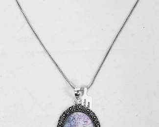 1662 - Dendrite Opal Leerman Silver Necklace
