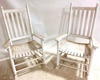 3073 - Pair of Painted Wood Porch Rockers

