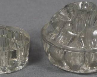 181 - 2 Vintage Glass Flower Frogs
