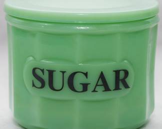 1575 - Jadeite Sugar Canister 3.5x4.5

