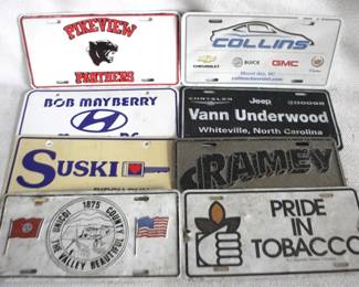 7931 - Lot of 8 Metal License Plates
