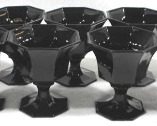 8501 - 9 Independence Octagonal Black Glasses - 4" Tall
