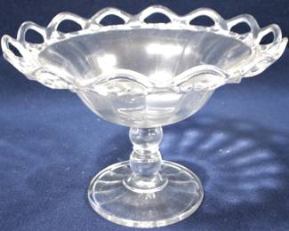 8565 - Lace Edge Glass Compote - 7.5" x 10.5"
