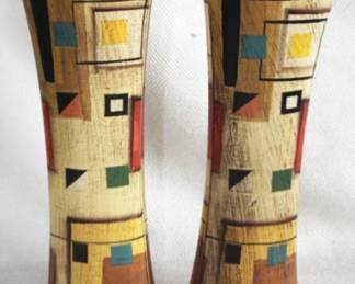 7848 - 2 Ceramic Vases - As-Is (Chipped) 16" Tall
