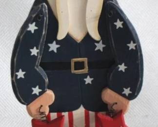 7615 - Wood Uncle Sam Decoration - 14.5" Tall
