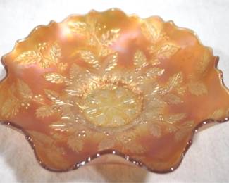 5004 - Fenton Holly Leaf Carnival Glass 9" Bowl
