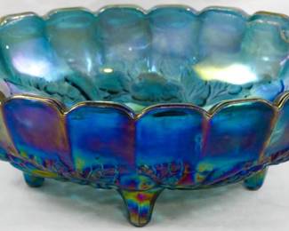 212 - Indiana Glass Carnival Fruit Bowl 4.5x12x8
