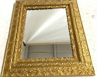 3014 - Vintage Carved Gold Framed Mirror - 25" x 30"
