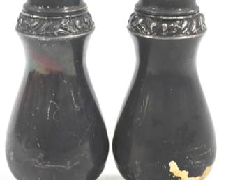 8578 - Silver Plate Salt & Pepper Shakers - 5" Tall
