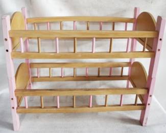 7797 - Wood Doll Size Bunk Beds (As-Is) 22x18x12
