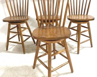 3029 - 4 Vintage Swivel Bar Stools - 42" x 18" x 17"
