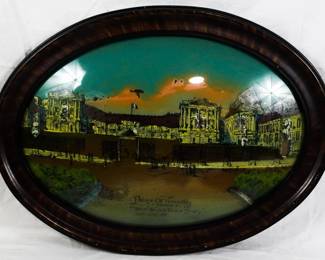 34 - Palace of Versailles Bubble Glass Frame 16x23 Reverse Painted

