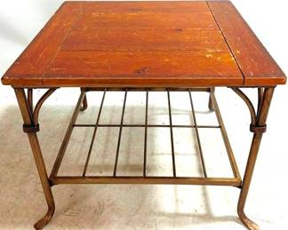 3095 - Wood/Metal Square Coffee Table - 22 x 28 x 28
