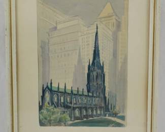 1378 - Unsigned Frame "Church of NY" 11x8.5
