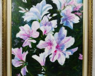 1560 - Artist Signed Floral Painting 28x22
