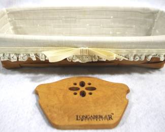 5181 - 1993 Longaberger Basket w / Liners & Divider 12" x 5" x 3"
