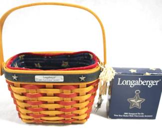 5150 - 2001 Longaberger Inaugural Basket w Liner & Charm
