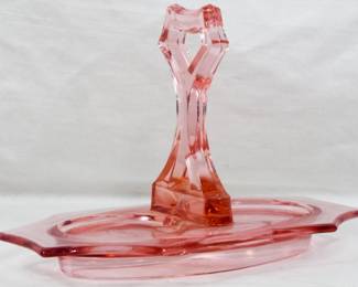 156 - Cambridge Pink Glass Stand 6"
