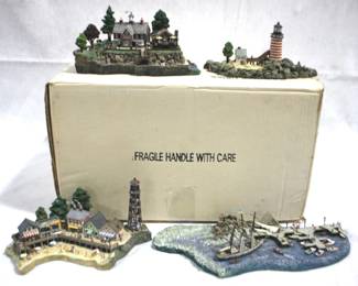5217 - Danbury Mint Fisherman's Cove 4 Piece Set w/ Box
