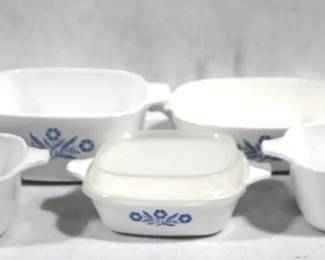 5124 - 7 Corning Dishes - 2 w/ Lids
