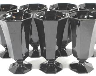 8503 - 7 Independence Octagonal Black Glasses - 6" Tall
