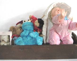 8144 - Wood Box w / Assorted Toys
