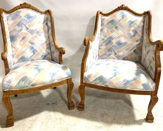 3127 - Matching Pair Vintage Arm Chairs 40" x 24" x 24"
