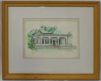 1361 - Framed Watercolor 12.5x15.5
