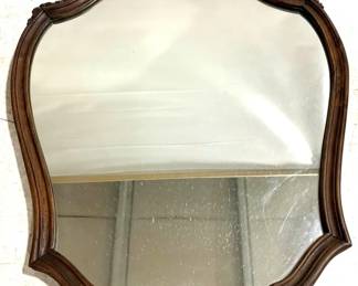 3015 - Vintage Carved Wood Frame Mirror - 34" x 27"
