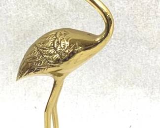 8639 - Brass Crane Figure - 10" Tall
