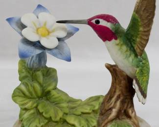 67 - Costa's Hummingbird with Columbine Bronson Collectibles
