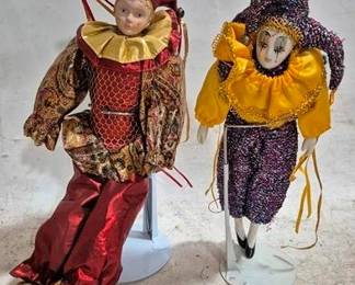 3309 - 2 Jester Dolls 13"
