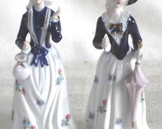 7949 - 2 KPM Ceramic Figures - 8" Tall
