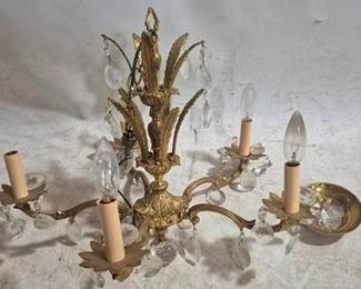 3288 - Vintage Brass Chandelier 17" You are buying a used as-is electric/electronic item. We do not guarantee all components are present, and if it is not expressly stated, it is untested.
