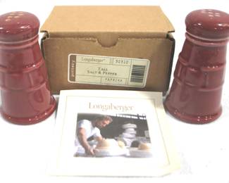 5179 - Longaberger Salt & Pepper Shakers in Box 4" Tall
