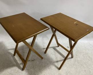 3053 - 2 Folding TV Tables - Damaged - 23" x 22" x 15"
