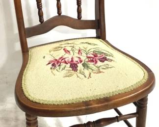 3012 - Victorian Needlepoint Seat Chair 34" x 18" x 18"
