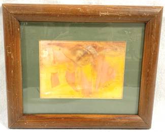 8649 - Framed Watercolor - Signed - 12" x 10"
