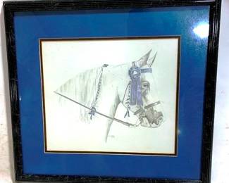3253 - Framed signed Pencil Drawing - 21 x 21
