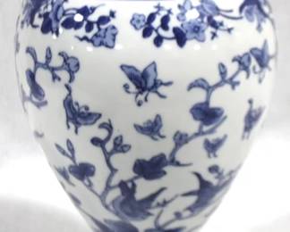8357 - Blue/White Vase - 13.5" Tall
