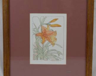 1400 - Payton Bober "Garden Day" 1927 Watercolor
