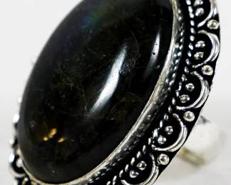1668 - Laborodarite Leerman Silver Ring sz 9
