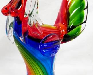 214 - Murano Glass Rooster 12"
