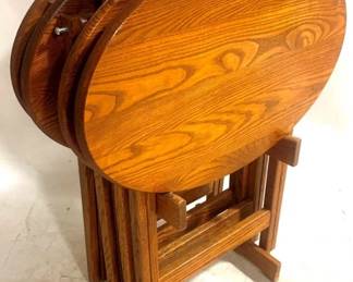 3173 - 4 Folding TV Tables w/ Stand - 25" x 23" x 16"
