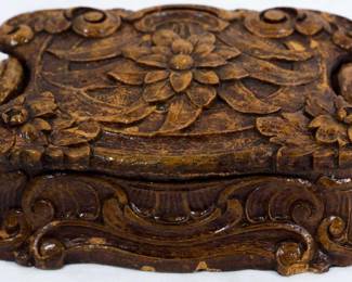 213 - Carved Wooden Box 2x6.5x4
