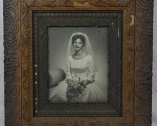 1419 - A. Keswick "Young Girl in Flowers" 21x18 Acrylic on Board
