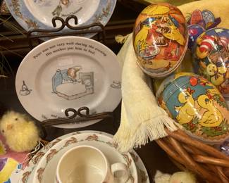Easter decor - vintage paper mache eggs from Germany