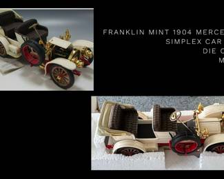 Franklin Mint 1904 Mercedes Benz Simplex Car; 1:24; Die Cast; Mint condition 