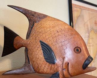 Wood carved fish 
